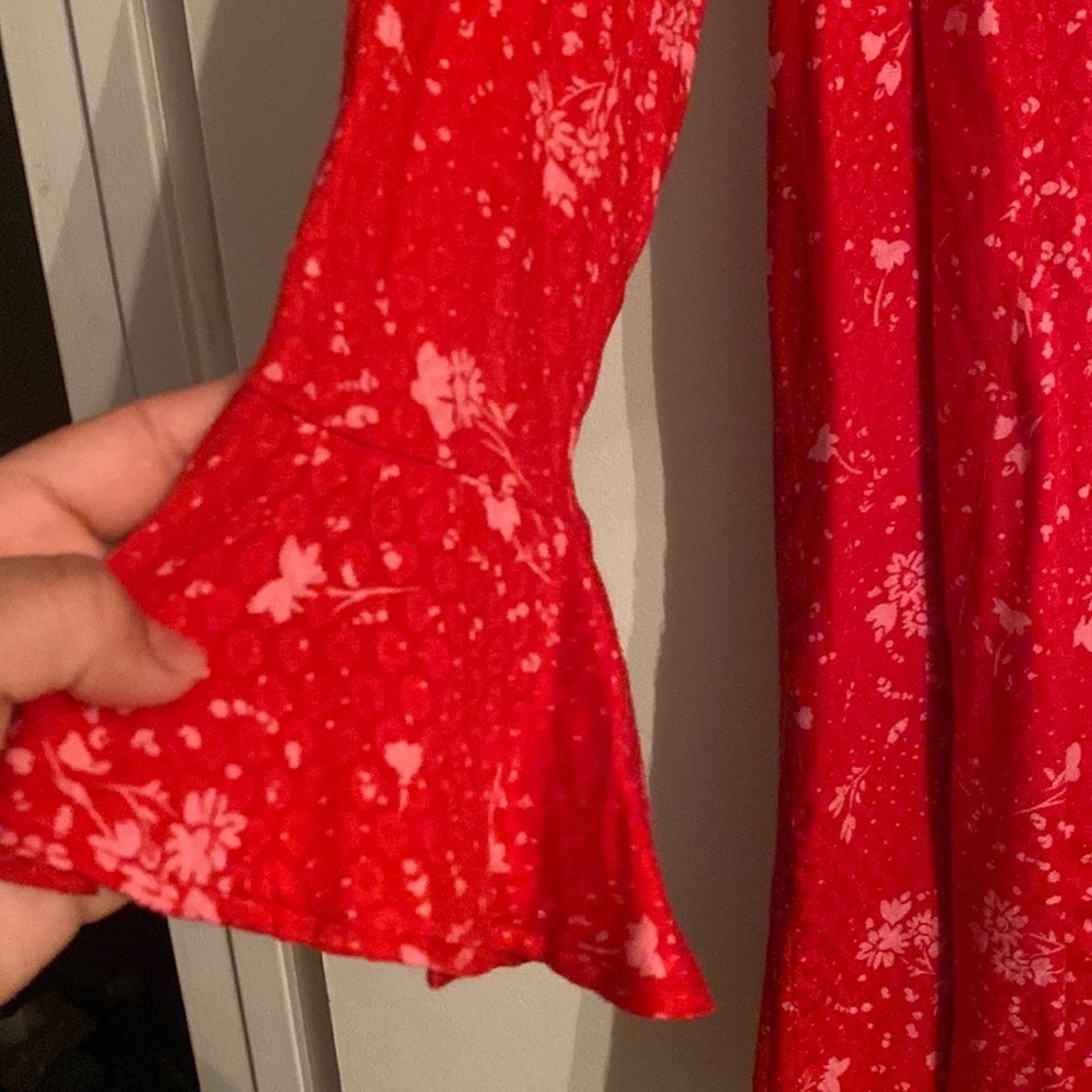 Free People Tess Floral Print Velvet Mini Dress - Picture 7 of 10